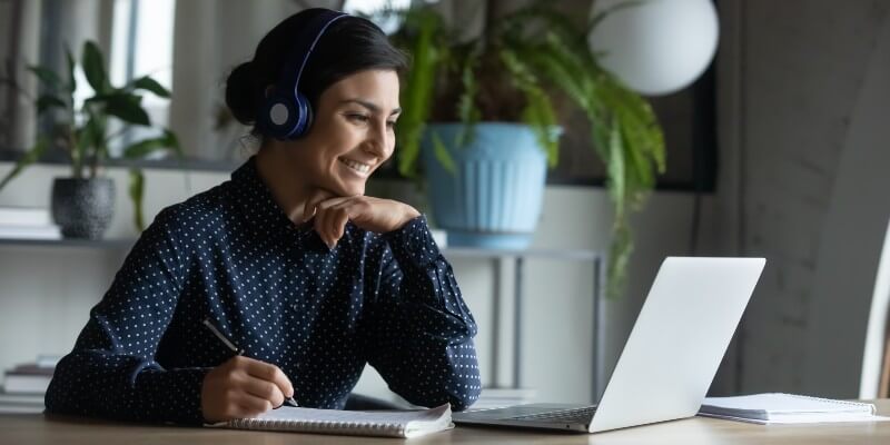 Woman On Virtual Conference